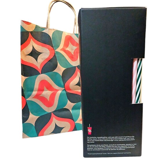 NWT Starbucks 2022 Christmas Holiday Reusable Cold Cups W/ Straws Set Of 6 - Picture 4 of 5